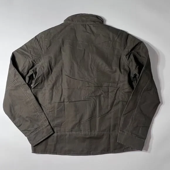 NWOT Kuhl Burr Jacket Mens Size Large Gunmetal Green Canvas Full Zip - Picture 8 of 11